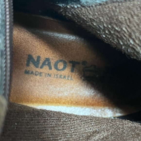 NAOT ‘Gratify’ Brown Suede Leather Boots Tall Heels Women’s 38 - Picture 13 of 14